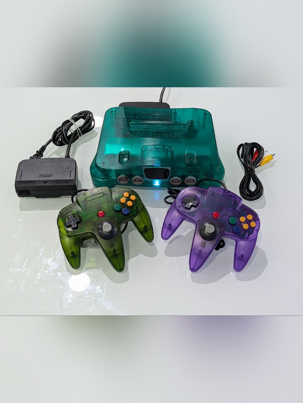 Transparent Emerald Nintendo 64 N64 Videogame Console (NUS-001) with Jumper Pak